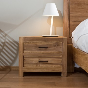 Comodino 2 cassetti teak...