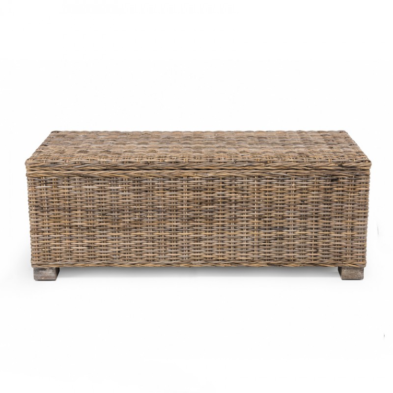 Panca contenitore in rattan Finitura Nauturale (grey wash)