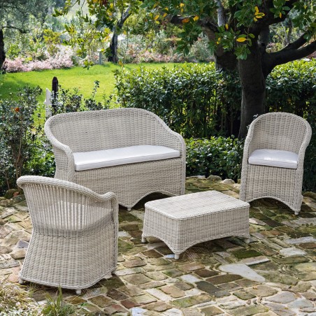 Lounge Set Charlie per esterno bianco ambrato