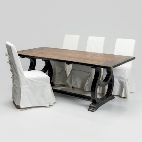 Tavolo da pranzo 100 x 200 - nero anticato