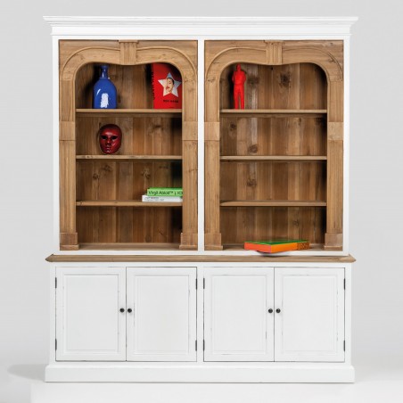 Credenza country chic a 4 ante - bianco anticato