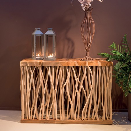 Consolle River design teak massello