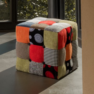 Sgabello Cubo Patchwork