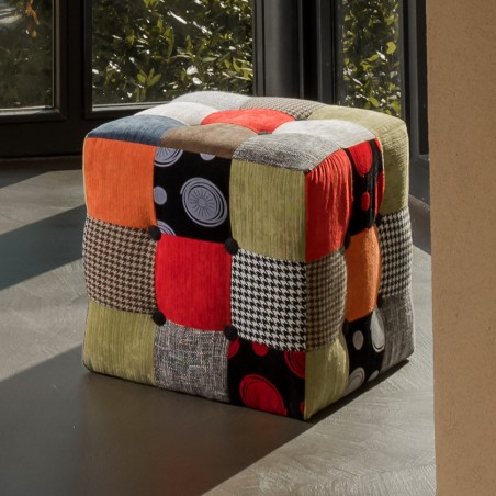 Sgabello Cubo Patchwork